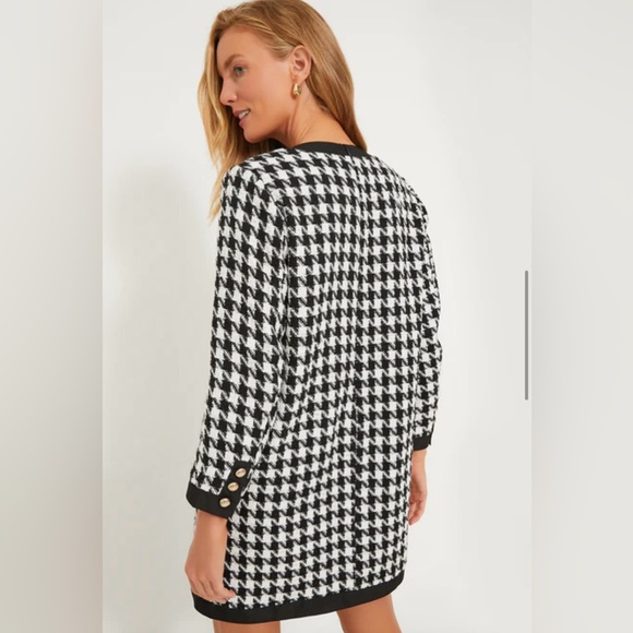 Pomander Place Black, White, and Gold Houndstooth Tweed Dress - Picture 9 of 9